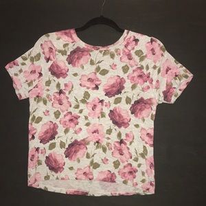 American Eagle grey rose top